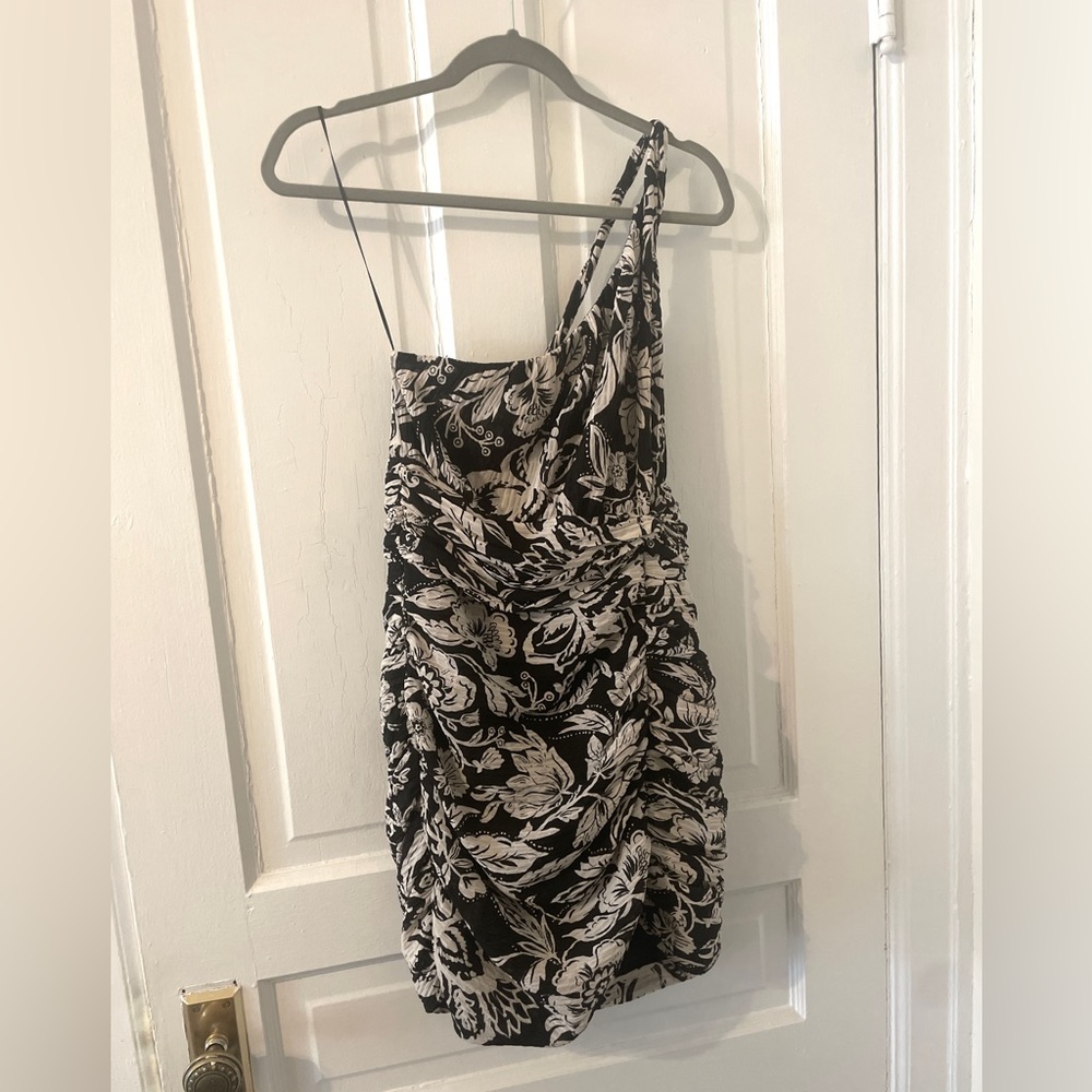Zara Ruched One Shoulder Dress